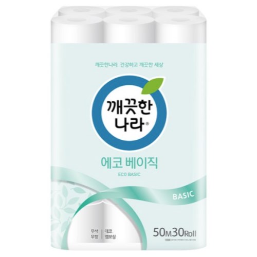 깨끗한나라 에코 베이직 50m (30롤) (2팩)_이미지