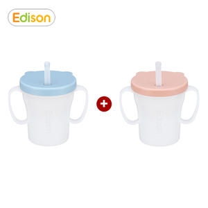 에디슨 베이비 흘림방지 빨대컵 CU3543 핑크 2개_이미지