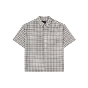 시어서커 블리치 워싱 체크 반팔 셔츠 B252SH346P