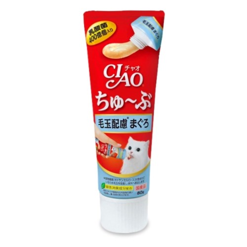 이나바 캣 챠오 츄브 헤어볼케어 참치 CS-154 80g (3개)