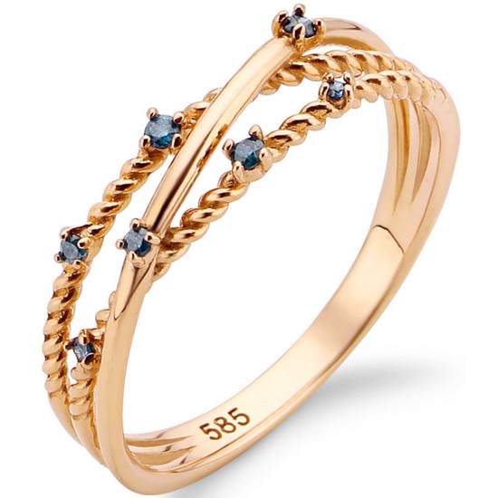 18K 로프 블루 다이아 반지