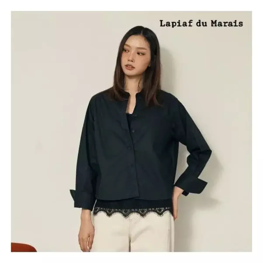 Lapiaf 최초 2만원 인하 실켓코튼 셔츠 2종블랙 공통런칭 가격 416880
