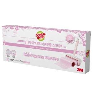 돌돌이 테이프클리너 롤크리너 대형 클린컷 체리블라썸 롱핸들 밀대 세트 롱핸들 1개+리필 5입 스카치