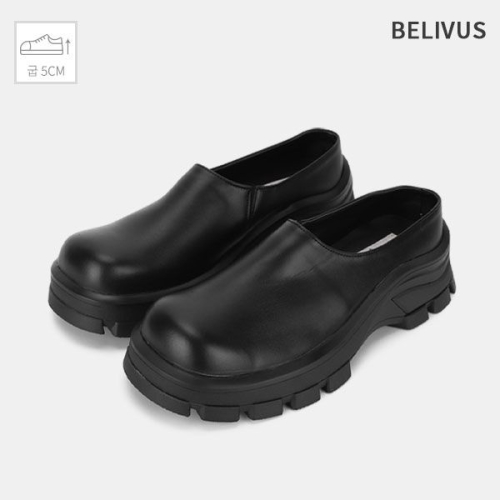 빌리버스 남자 남성 심플 뮬 로퍼 스니커즈 블랙 키높이 패션 단화 VJG103