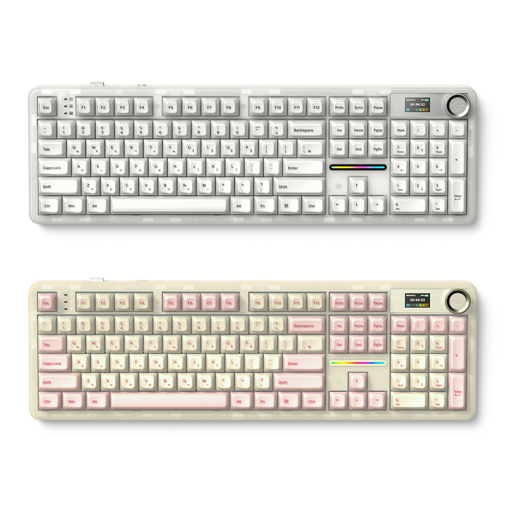 AULA F108 PRO 유무선 기계식 크리스탈 화이트 (세이야축)_이미지