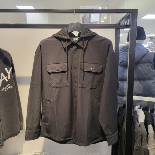 엠할리데이 HC21 아우터형 후드 프린트셔츠B 캐주얼 봄 편하게 입는 후드 탈부착 셔츠 MP1YU100_이미지