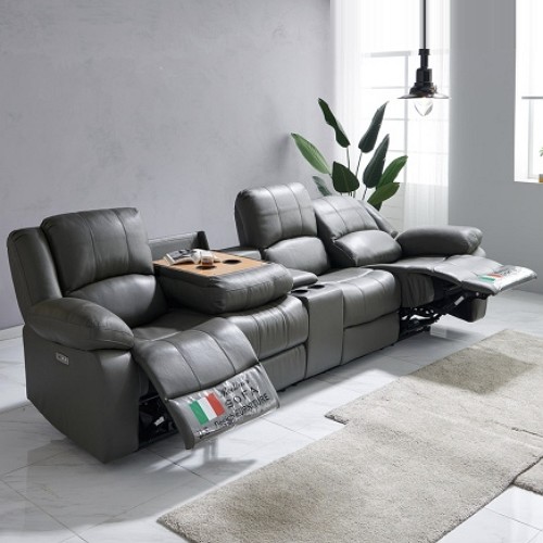 파로마 루카스 황소 천연가죽 리클라이너 4인용 (홈바형)