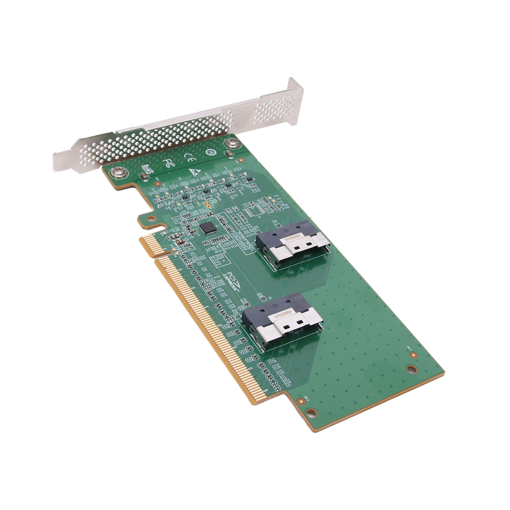 �̿��� ����� PCIe4 x 16 to SlimSAS SFF-8654 8i Adapter