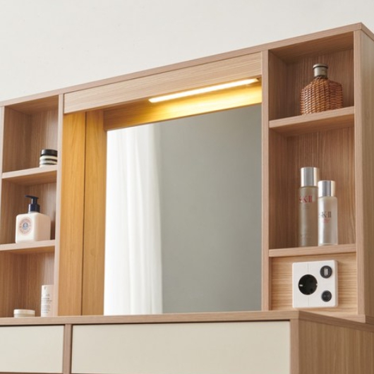 파로마 이즈 메이미 LED 확장형 수납거울 화장대 1000_이미지