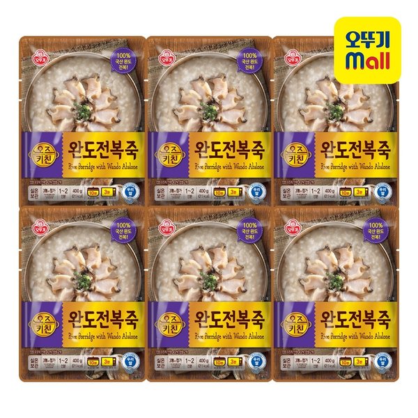 오뚜기 오즈키친 완도전복죽 400g (6개)