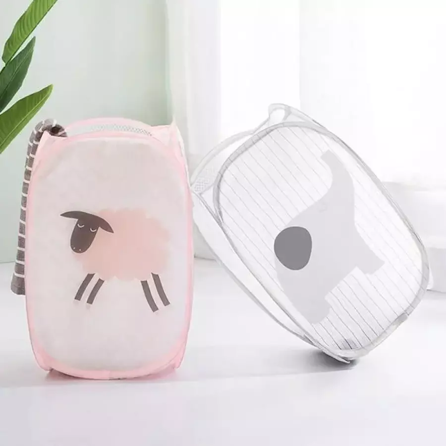 간편정리 빨래바구니 메쉬 접이식 세탁물 28273621A