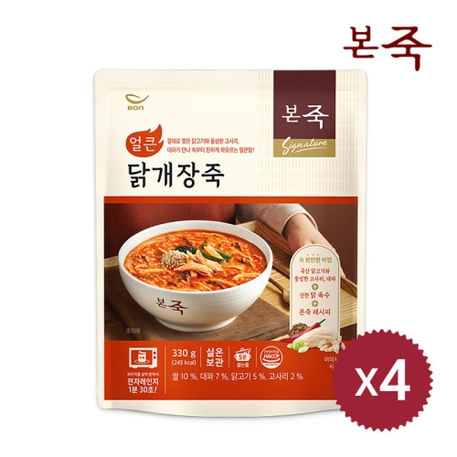 NEW 얼큰닭개장죽 330g 4팩