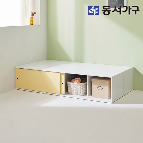 동서가구 솔트 꼬모 슬라이딩 수납 침대 SS (매트별도)_이미지