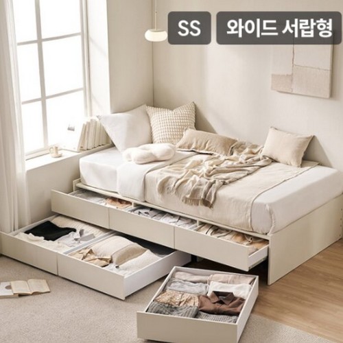 삼익가구 듀오빅 6단 와이드 800서랍 빅수납 침대 SS (매트별도)