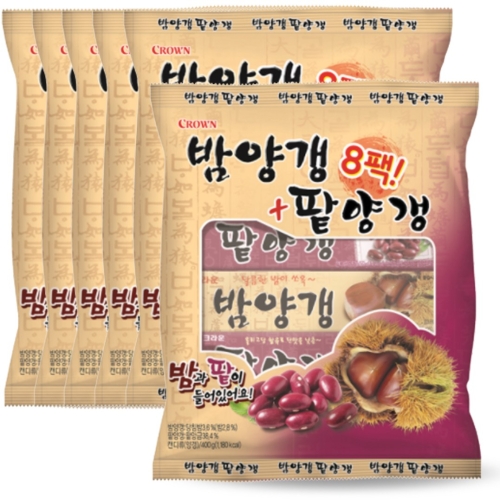 크라운제과 밤양갱 + 팥양갱 8개입 400g (6개)