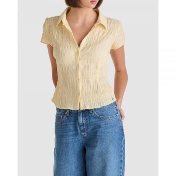 LEE 이 텍스처드 슬림 셔츠 레몬 스프리츠 7582721