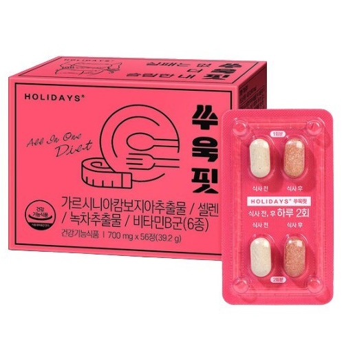홀리데이즈 쑤욱핏 700mg 56정이미지입니다. 누르면 해당 게시물로 새창이동합니다.