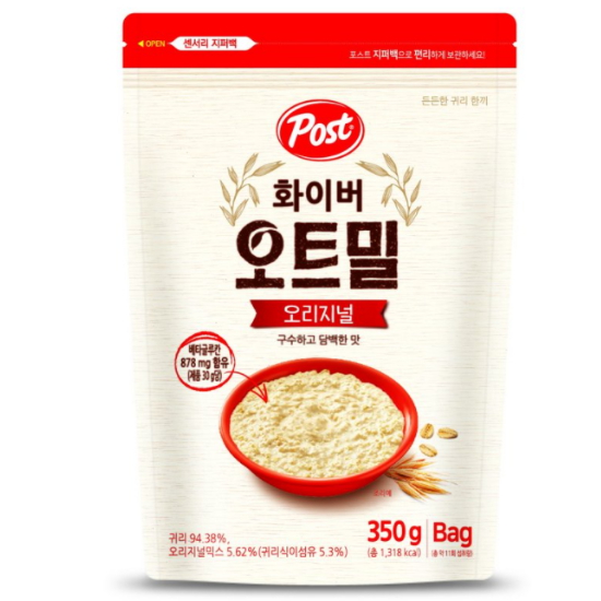 동서식품 포스트 화이버 오트밀 오리지널 350g (1개)_이미지