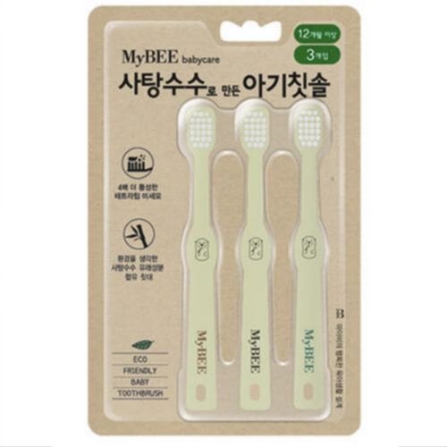 아벤트코리아 사탕수수로 만든 아기칫솔 (3개)