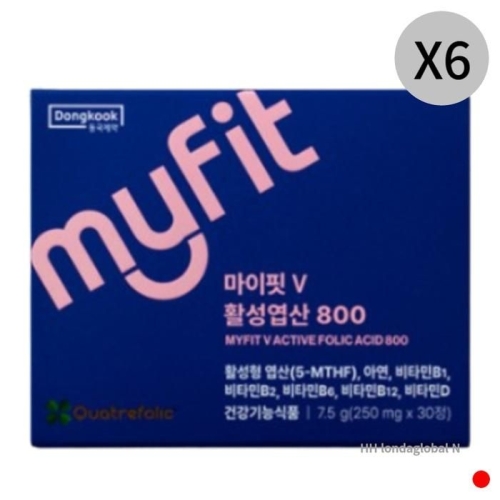 동국제약 마이핏V 활성엽산 800 30정 (6개)_이미지
