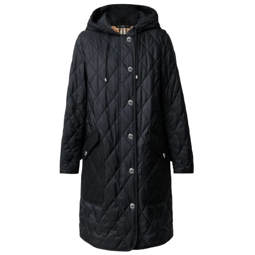 버버리 다이아몬드 퀼팅 체온조절 후드 코트 8035506