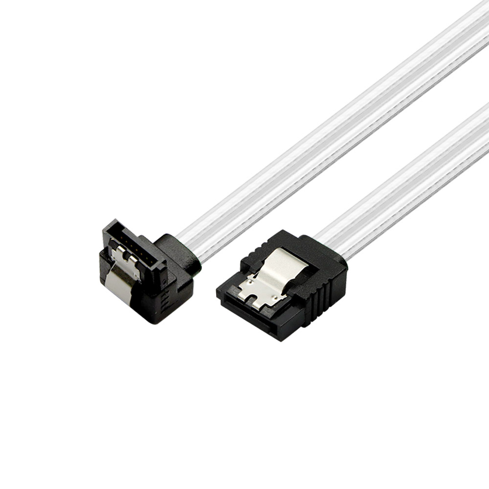 마하링크 SATA3 케이블 ㄱ자 투명 화이트 (ML-S3LLW, 0.5m)_이미지