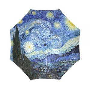 빈센트 반 고흐의 별이 빛나는 밤, 풍경 그림 접이식 우산/파라솔/햇빛 우산 122378