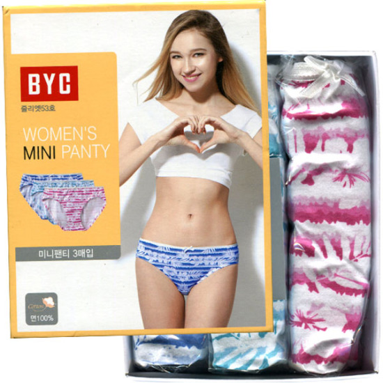 BYC 줄리엣 미니 면 삼각팬티 3종세트 BYL8849 (1세트)