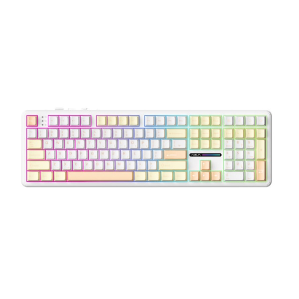 AULA F108 유무선 기계식 치즈 화이트 (황축)_이미지