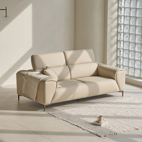 레이디가구 아벤트 가죽 소파 3인용 (스툴별도)