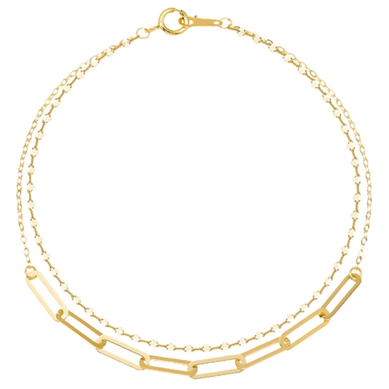 골드앤 18K 라이트 클립체인 두줄 팔찌이미지입니다. 누르면 해당 게시물로 새창이동합니다.