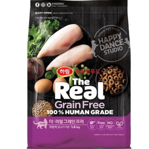 하림펫푸드 더리얼 캣 그레인프리 크런치 닭고기 키튼 1.6kg (1개)