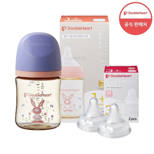 더블하트 모유실감 3세대 PPSU 디어프렌즈 160ml (젖병 1개 + 젖꼭지 3개)