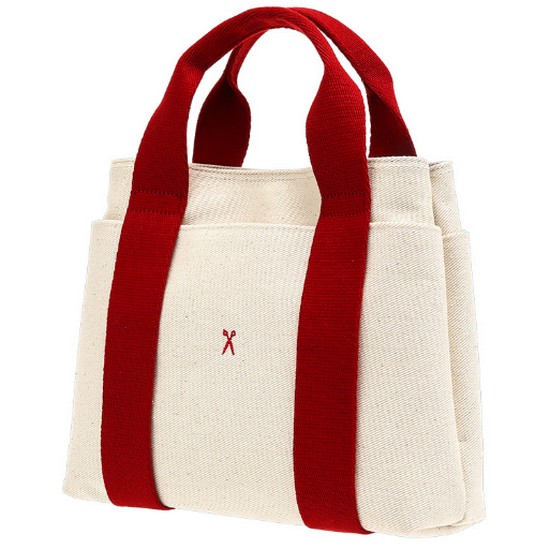 Stacey Daytrip Tote Canvas S (Ivory_Red)