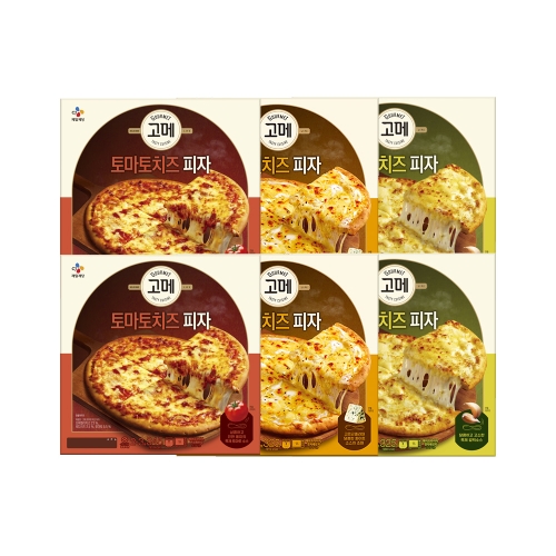 CJ제일제당 고메 갈릭치즈피자 325g x 2개 + 스윗치즈피자 325g x 2개 + 토마토치즈피자 345g x 2개