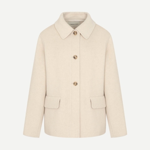 패션그룹형지 캐리스노트 캐시미어 블렌드 핸드메이드 숏 코트 CNEWHK002CR