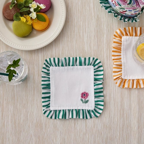 엠에이치앤코 모던하우스 블루미 프릴 컵코스터 그린_이미지