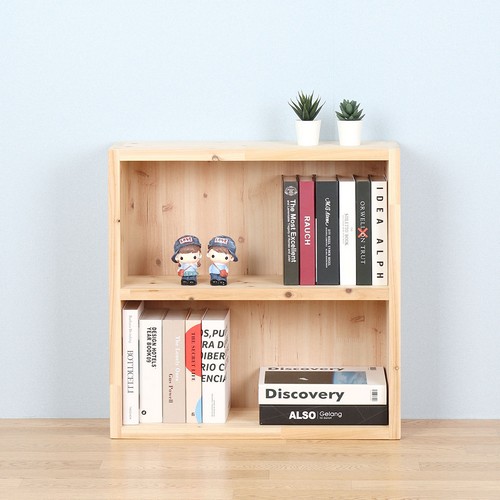 포메리트 뉴 삼나무 원목 책장 2단 와이드 600