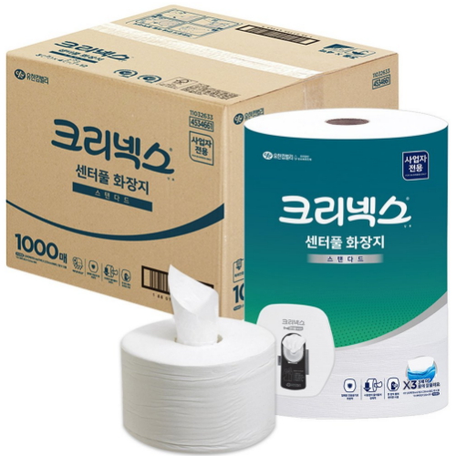 크리넥스 센터풀 스탠다드 화장지 1겹 1000매 (6롤)_이미지