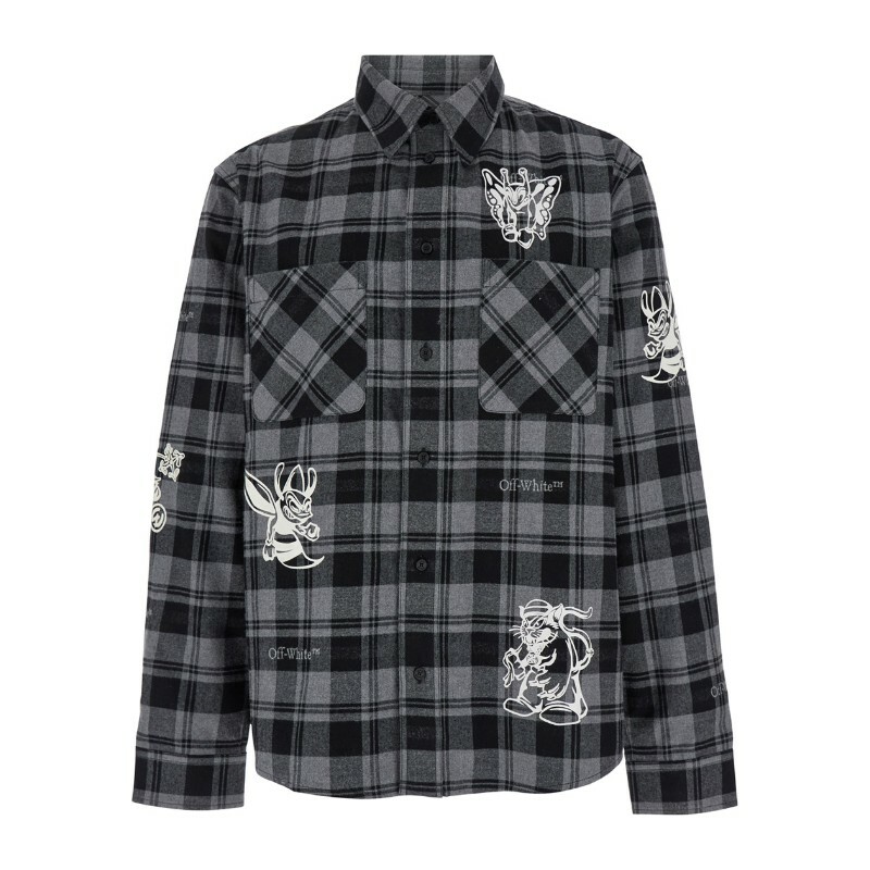 오프화이트 체크 긴팔 셔츠 OMGE030F 24FAB001 1001이미지입니다. 누르면 해당 게시물로 새창이동합니다.