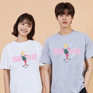 키밍 보드 여신 주말 데이트 여름면반팔티 커스텀티 W6A01DF_이미지
