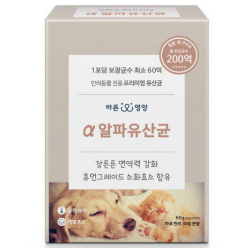애니힐 바른 영양 알파유산균 60g (2g x 30p)이미지입니다. 누르면 해당 게시물로 새창이동합니다.