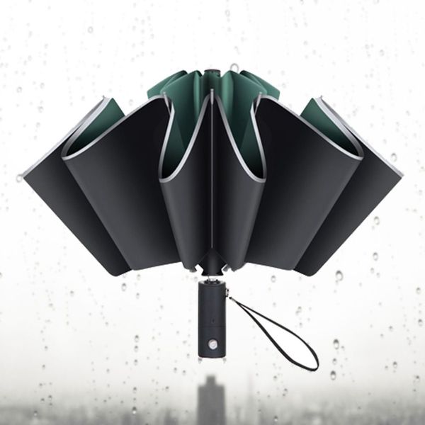 775OQT49 3단 자동우산 거꾸로 접히는 우산 LED