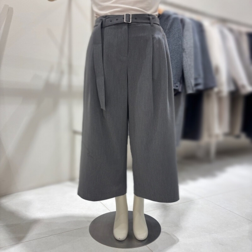 온앤온 뒷밴딩 벨티드 핀턱 와이드 팬츠 NJW6SL104_이미지