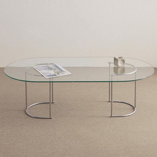 아늑  시니컬W 강화 유리 거실테이블 1000