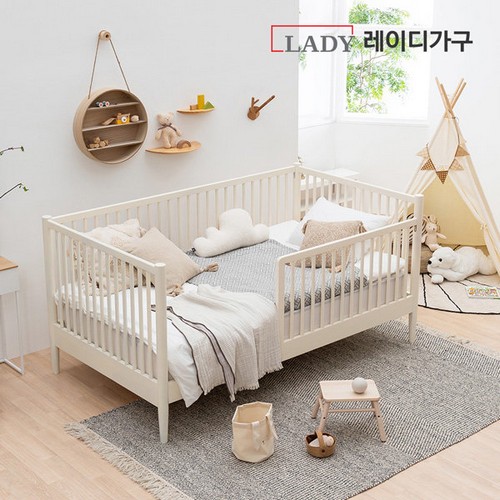 레이디가구 스칸딕 로맨틱 가드형 데이베드 원목 침대 SS