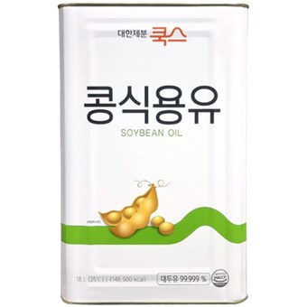쿡스 <b>콩</b>식용유 18L