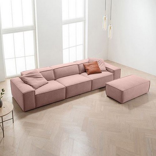 에싸 바크 카시미라 패브릭 소파 4인용 (스툴포함)