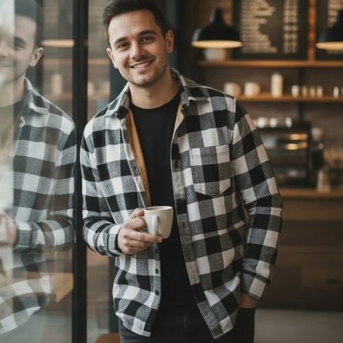 파파브로 모로엠 남성 클래식 기모 안감 겨울 셔츠 DMS-SHA-Q4573454