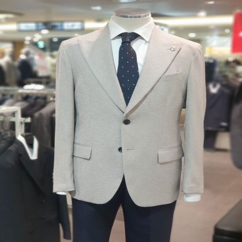 BON 베이지 트윌 카마치아 캐주얼 스트레치 슬림 자켓BN4MEEA261BE